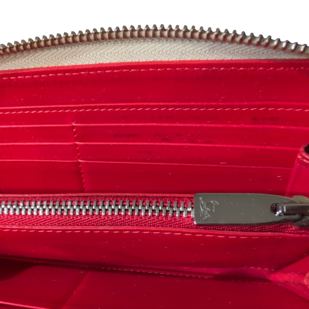Christian Louboutin Cream Studded Preloved Long Zip Wallet Well Made - Picture 7 of 15